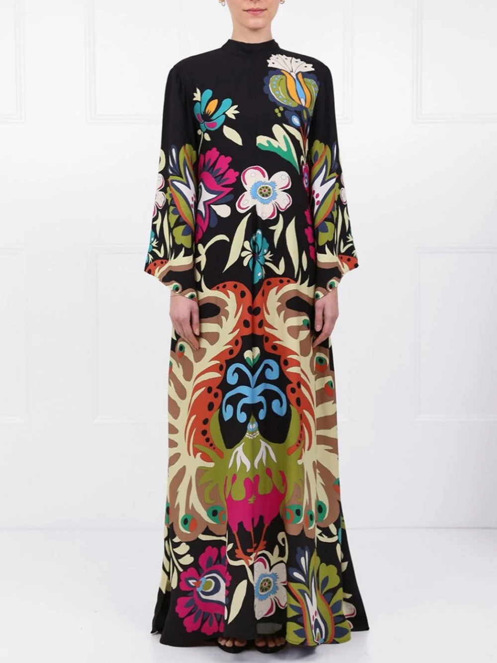 Peacock Printed Maxi Dress - Image 2