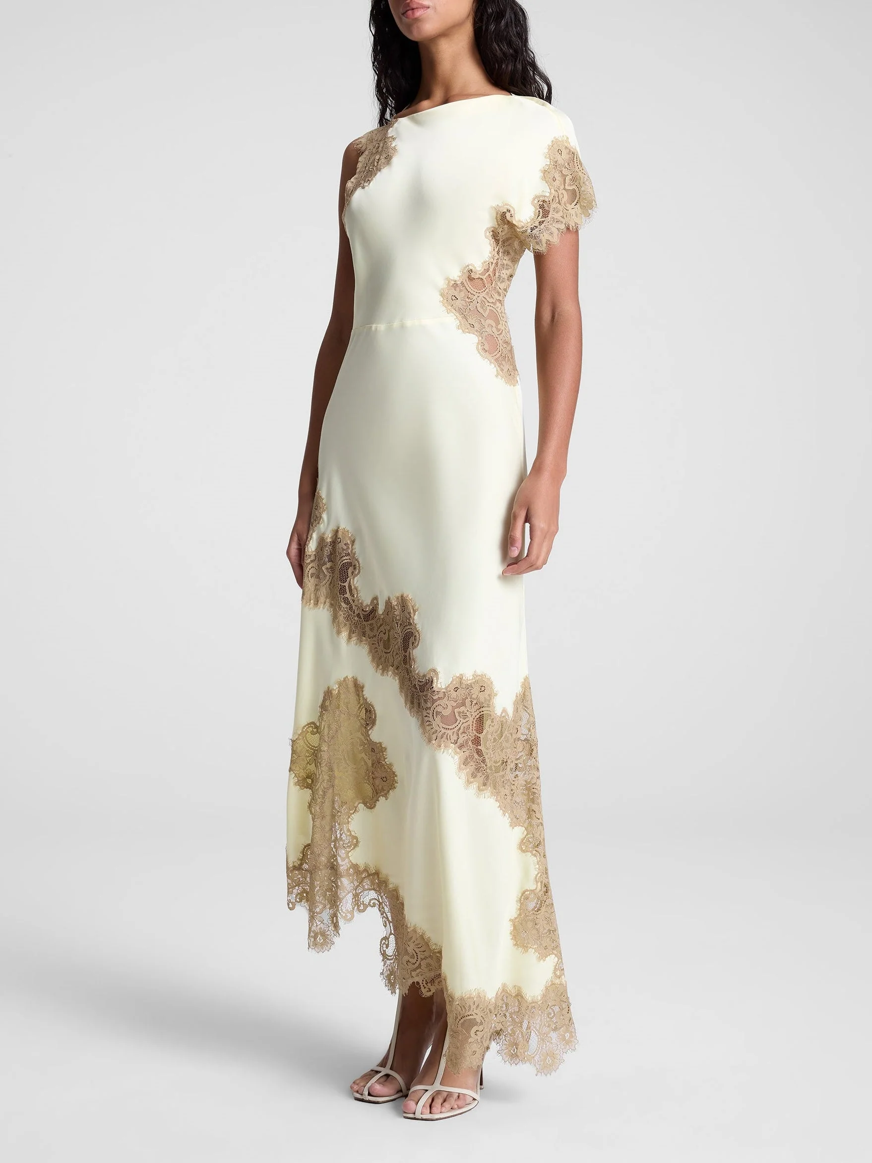 Satin and Lace Maxi Dress - Image 4