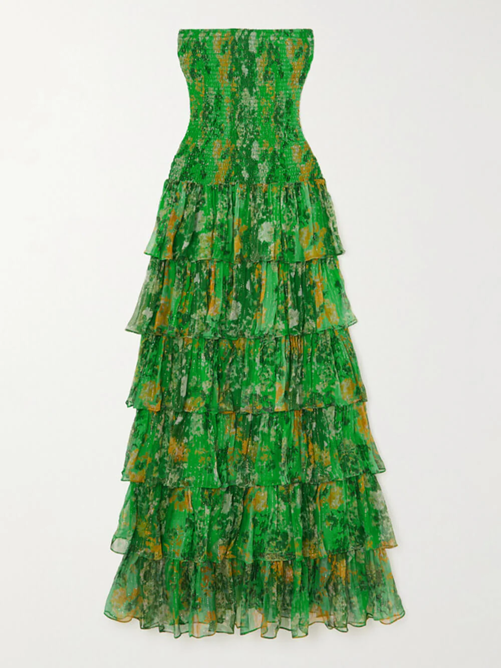 Strapless Layered Bandeau Floral Print Maxi Dress - Image 3