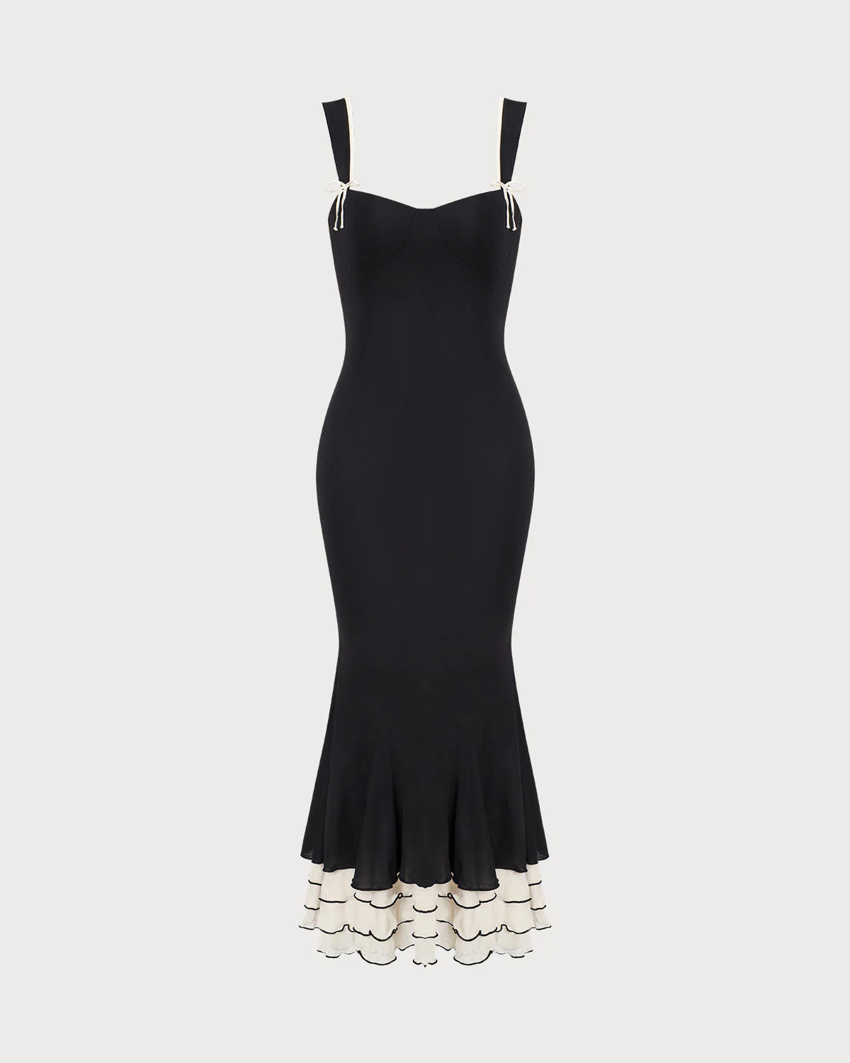 The Black Sweetheart Neck Bodycon Slip Maxi Dress - Image 4