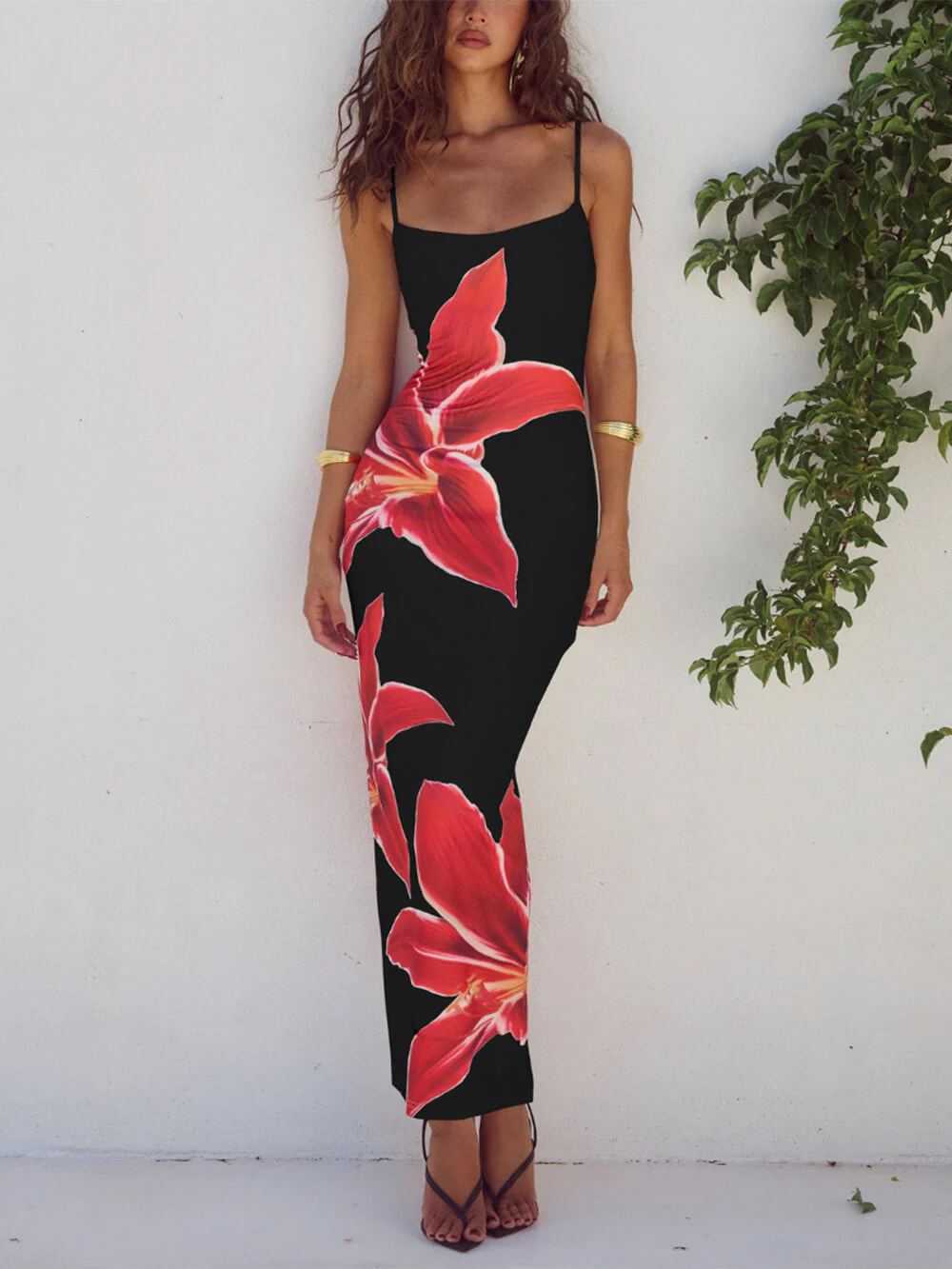 Abstract Unforgettable Floral Print Maxi Dress - Image 5