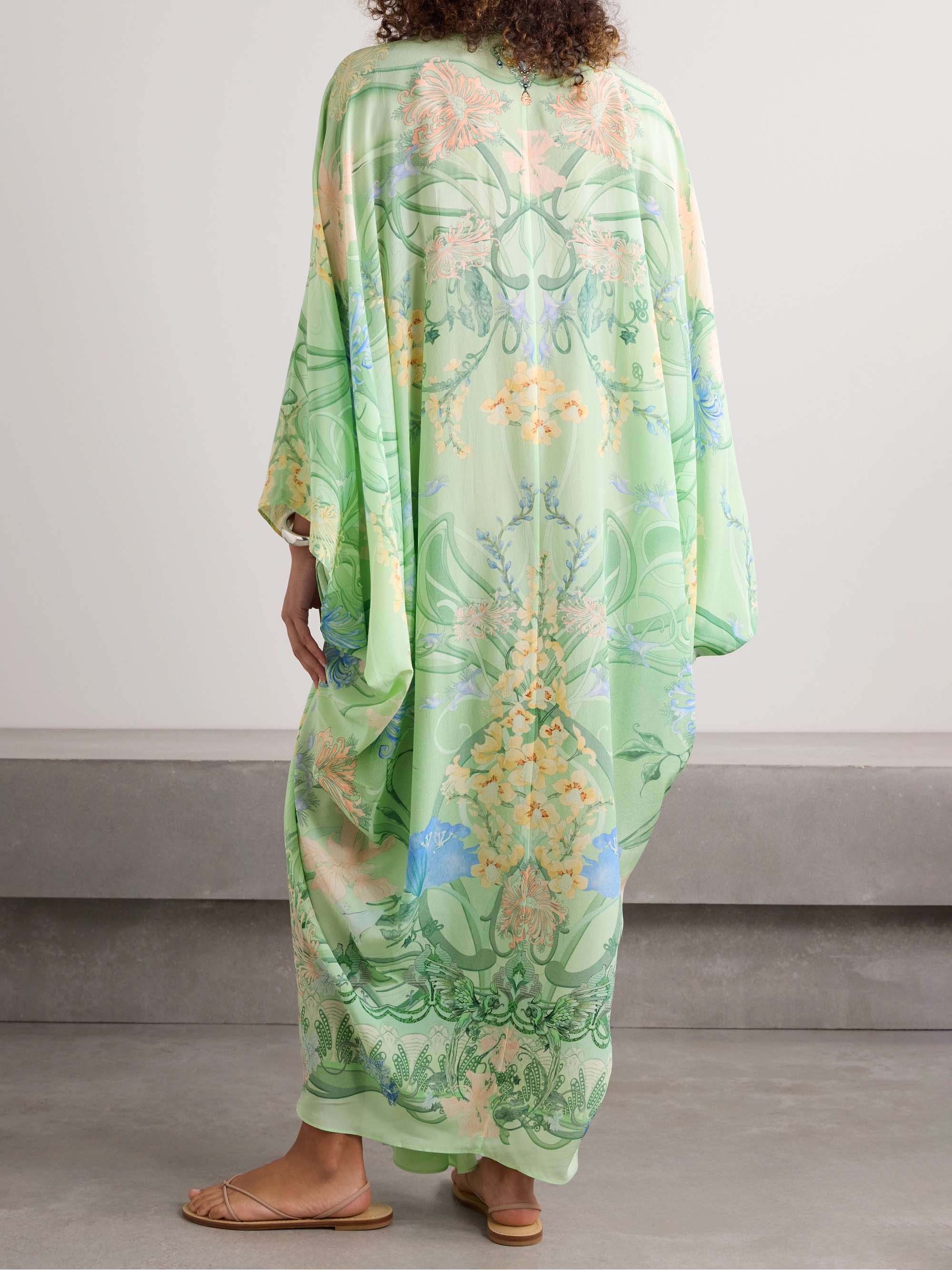 Unique Floral Print V Neck Oversized Midi Dress - Image 2