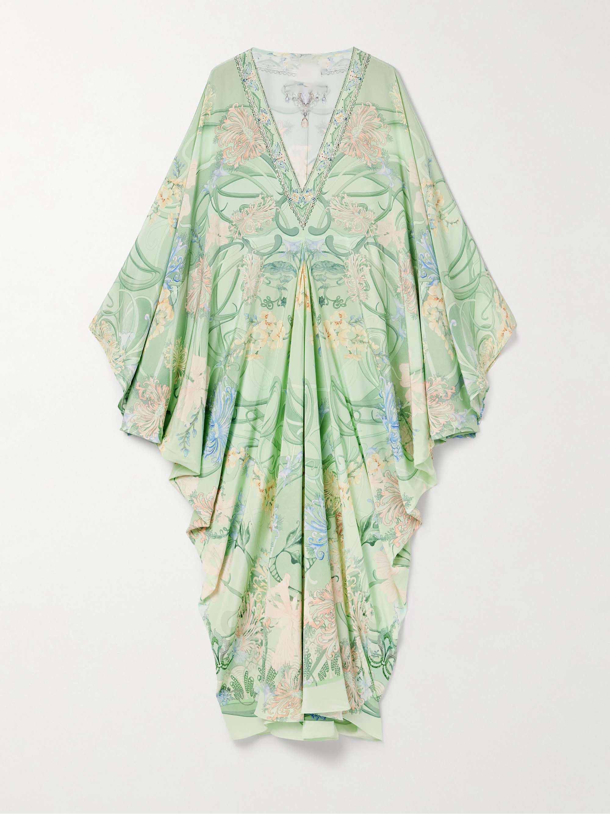 Unique Floral Print V Neck Oversized Midi Dress - Image 3