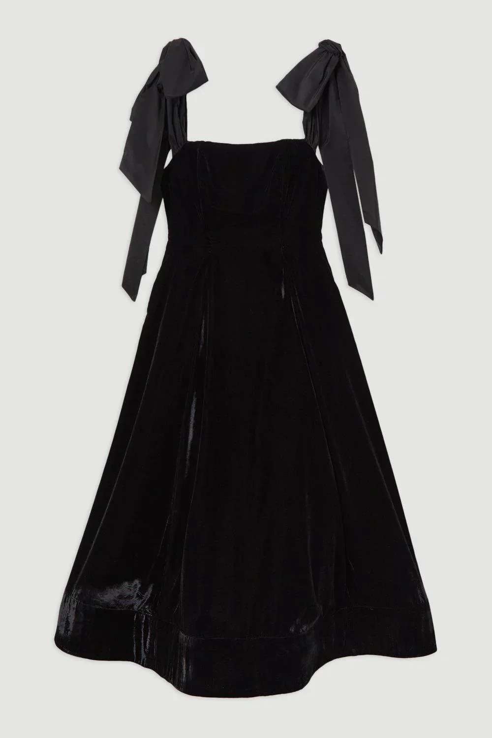 Velvet Strapless Bow Midi Dress - Image 4